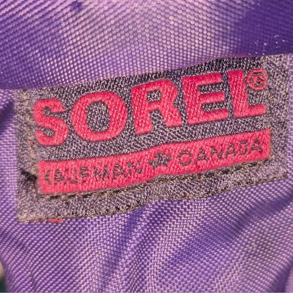 Vintage Kaufman Sorel ELK Boots‎ Made in Canada Purple Grey Youth 4
